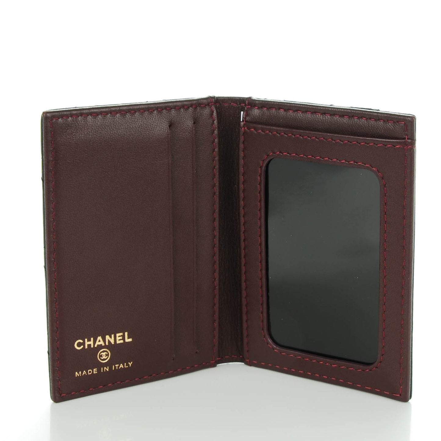 Lambskin Quilted Card Holder Wallet Black