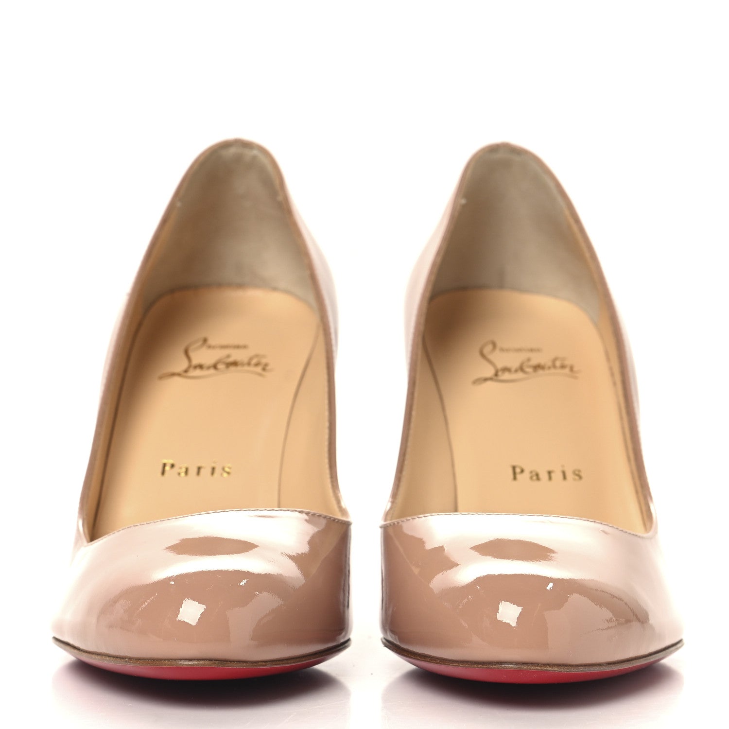 Christian Louboutin Patent Merci Allen 85 Pumps 36.5 Nude 1701644