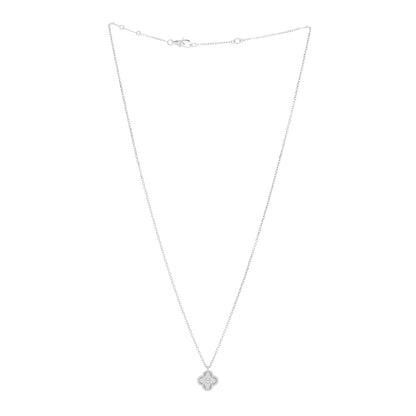 Van Cleef & Arpels 18K White Gold Diamond Sweet Alhambra Pendant Necklace 3 of 6