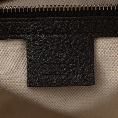 Gucci Monogram Vintage Web Medium Webby Bee Boston Dark Brown 6 of 10