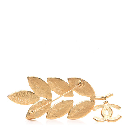 Chanel CC Leaf Brooch Gold Black 3 of 7