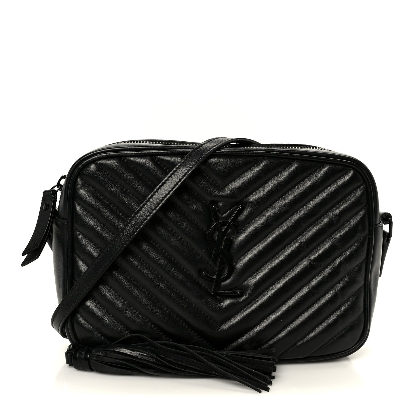 Calfskin Matelasse Monogram Monochrome Lou Camera Bag Black