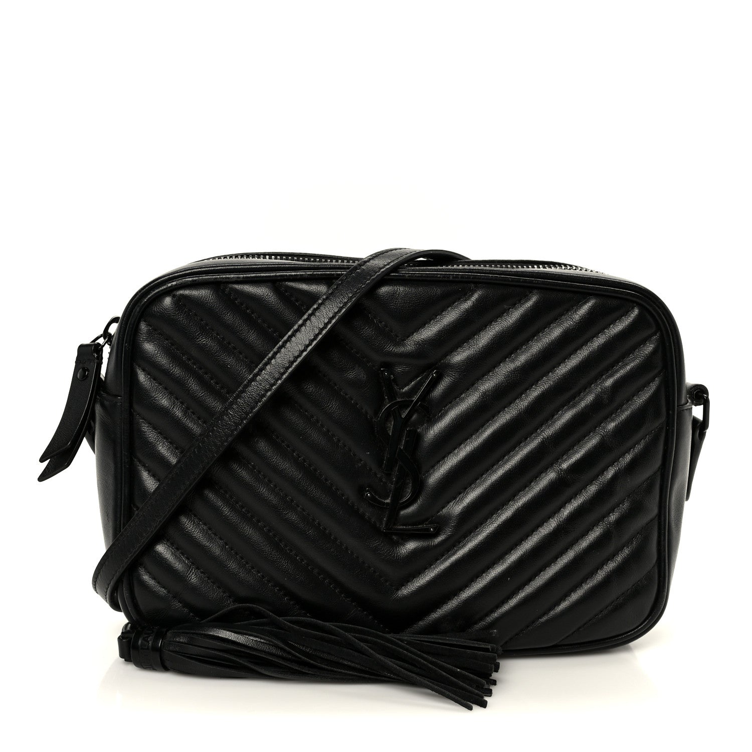 Saint Laurent Calfskin Matelasse Monogram Monochrome Lou Camera Bag Black 1 of 10