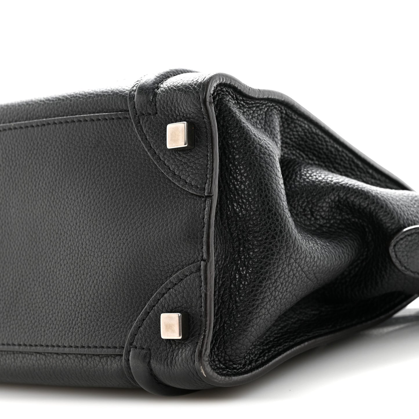 Drummed Calfskin Micro Luggage Black Black
