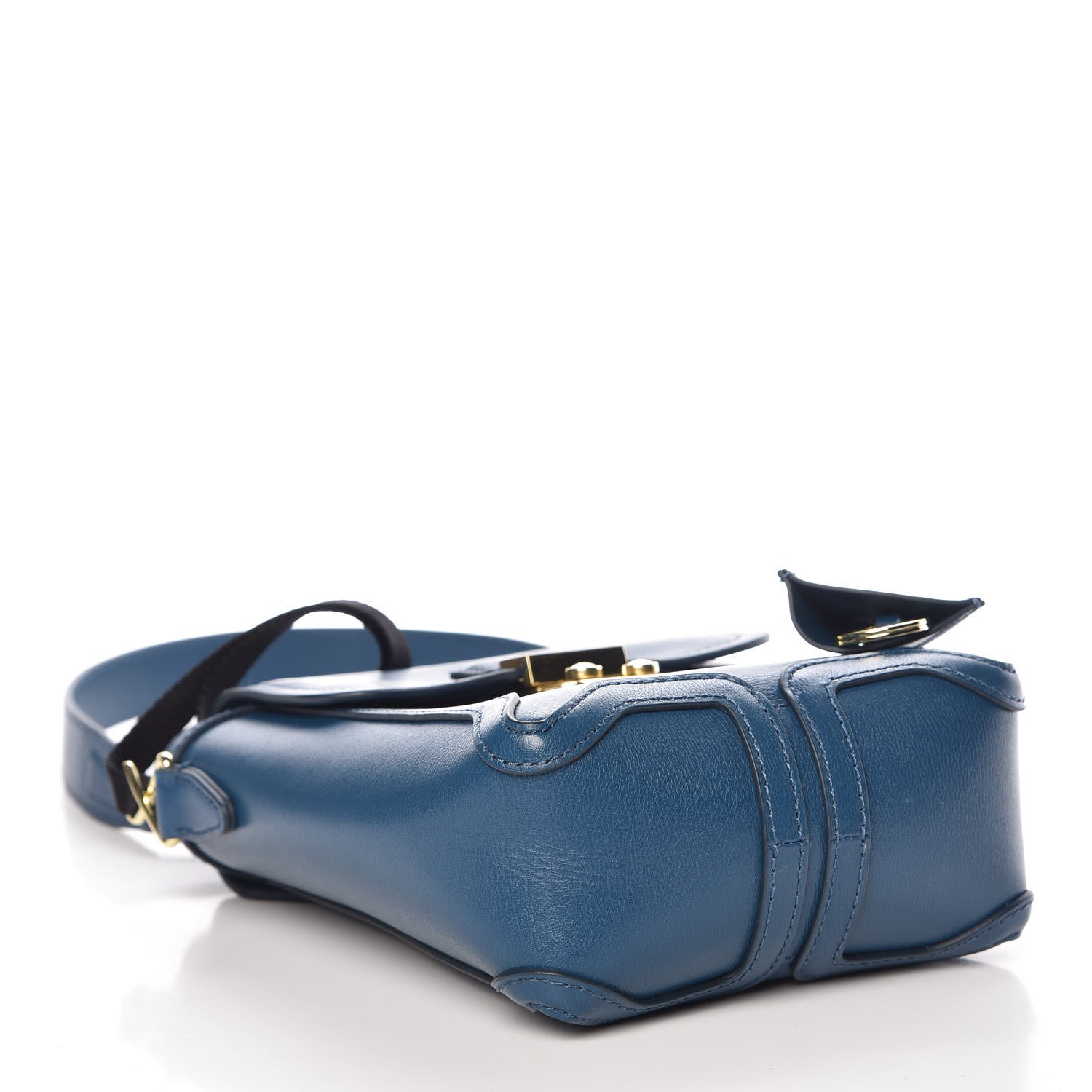 3.1 Phillip Lim 3.1 Embossed Grain Calfskin Pashli Camera Shoulder Bag Blue 4 of 8