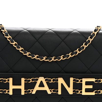 Chanel Calfskin Quilted Enchained Clutch Black 8 of 10