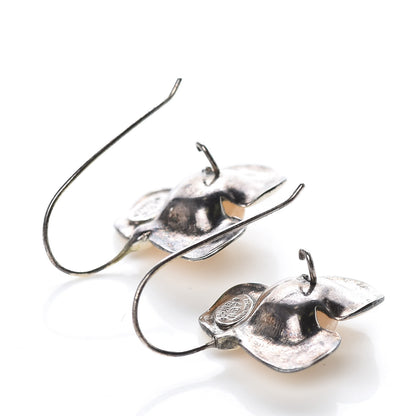 Chanel Pearl Camellia CC Drop Earrings Silver 4 of 4