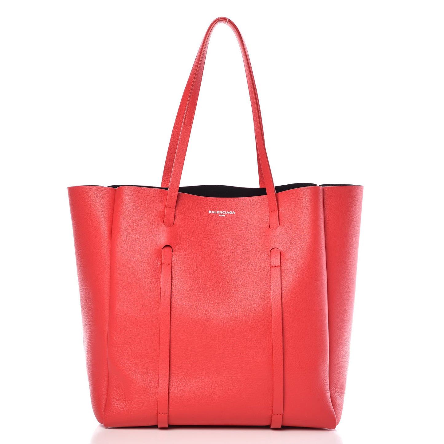 Veau Baltimore Double Sided Small Everyday Tote Rouge Vermeil Black