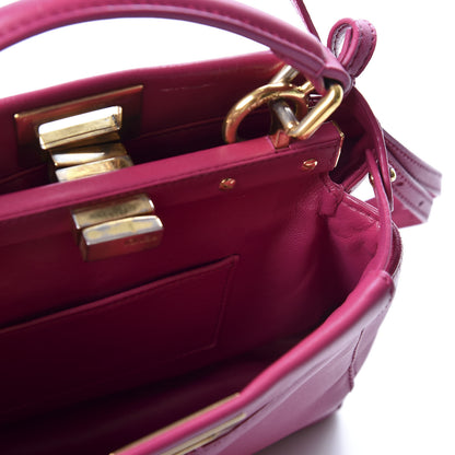 Fendi Nappa Mini Peekaboo Iconic Satchel Magenta 4 of 10