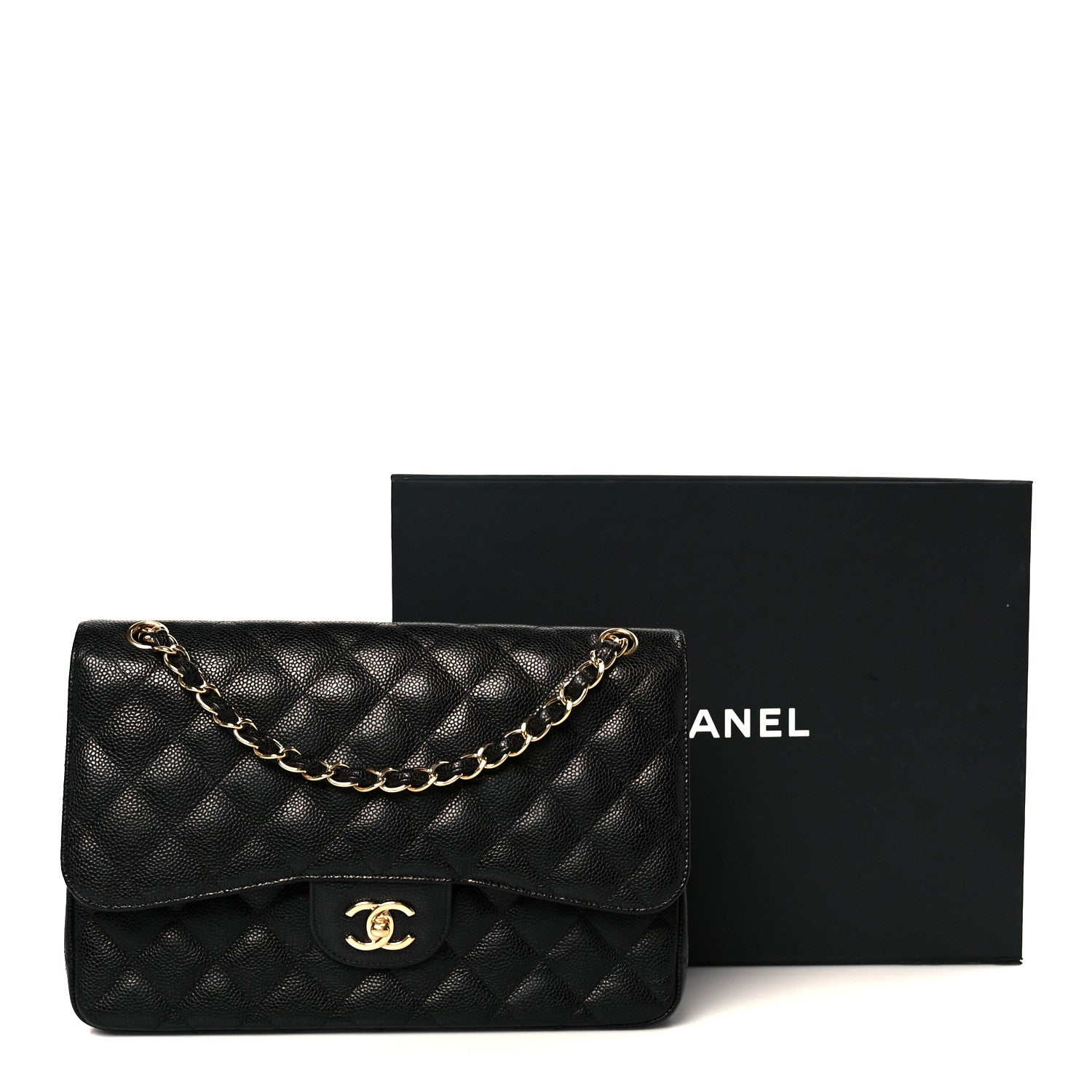 Chanel Caviar Quilted Jumbo Double Flap Black 12 of 12