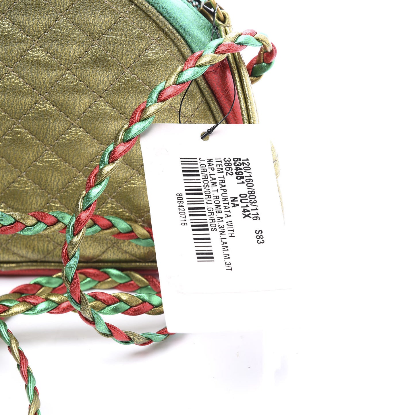 Laminated Nappa Trapuntata Mini Zumi Dome Shoulder Bag Rosso Jasmine Green Rame