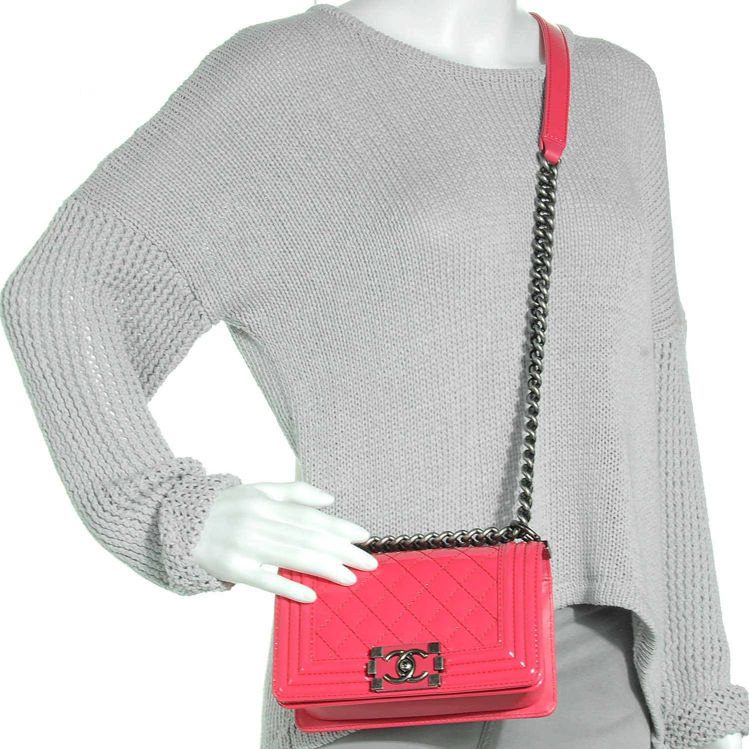 Chanel Patent Small Boy Flap Pink 2 of 8