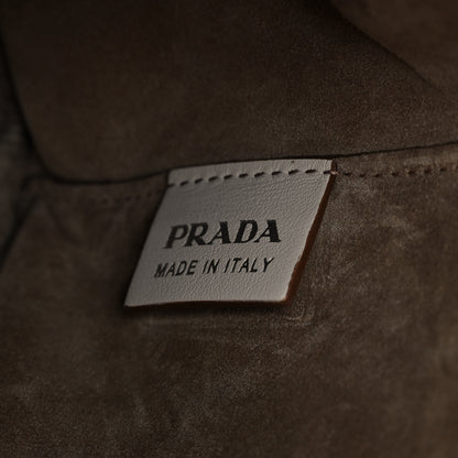 Prada City Calf Grommet Large Double Zip Tote Talco 7 of 15