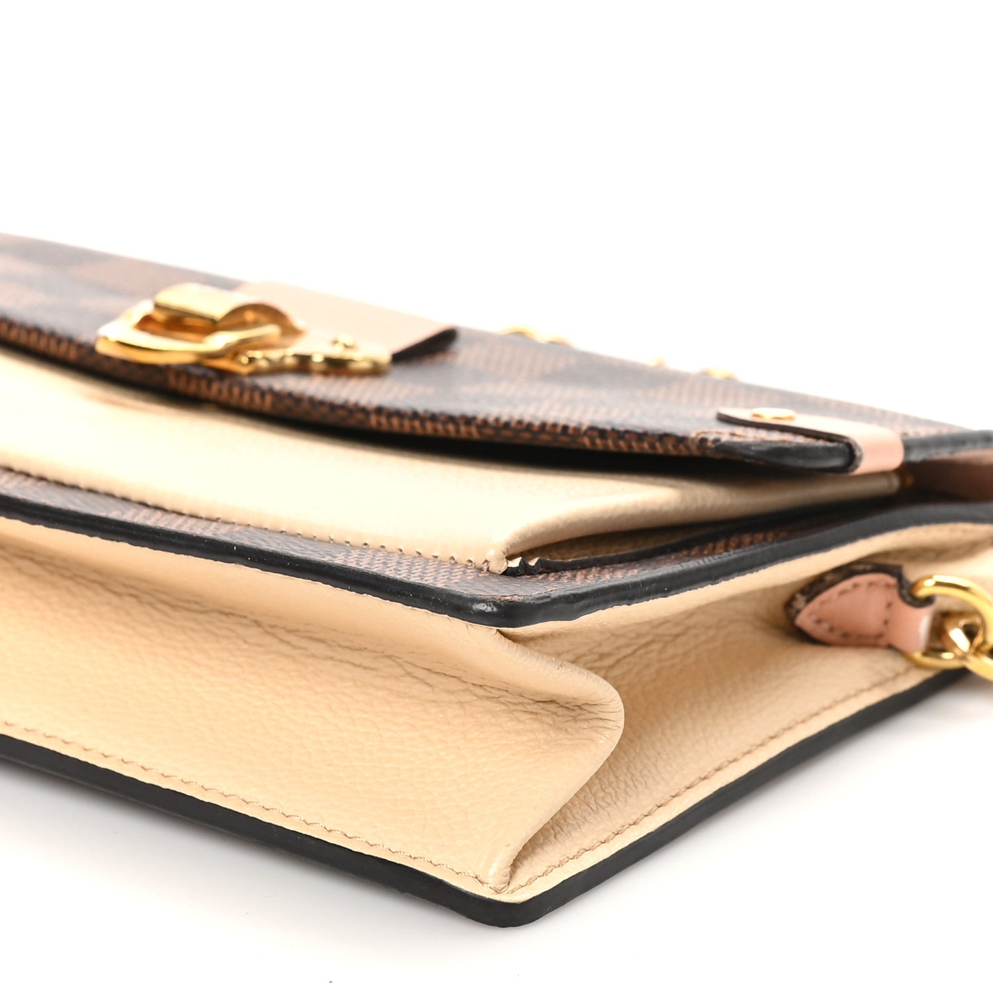 Damier Ebene Vavin Chain Wallet Creme