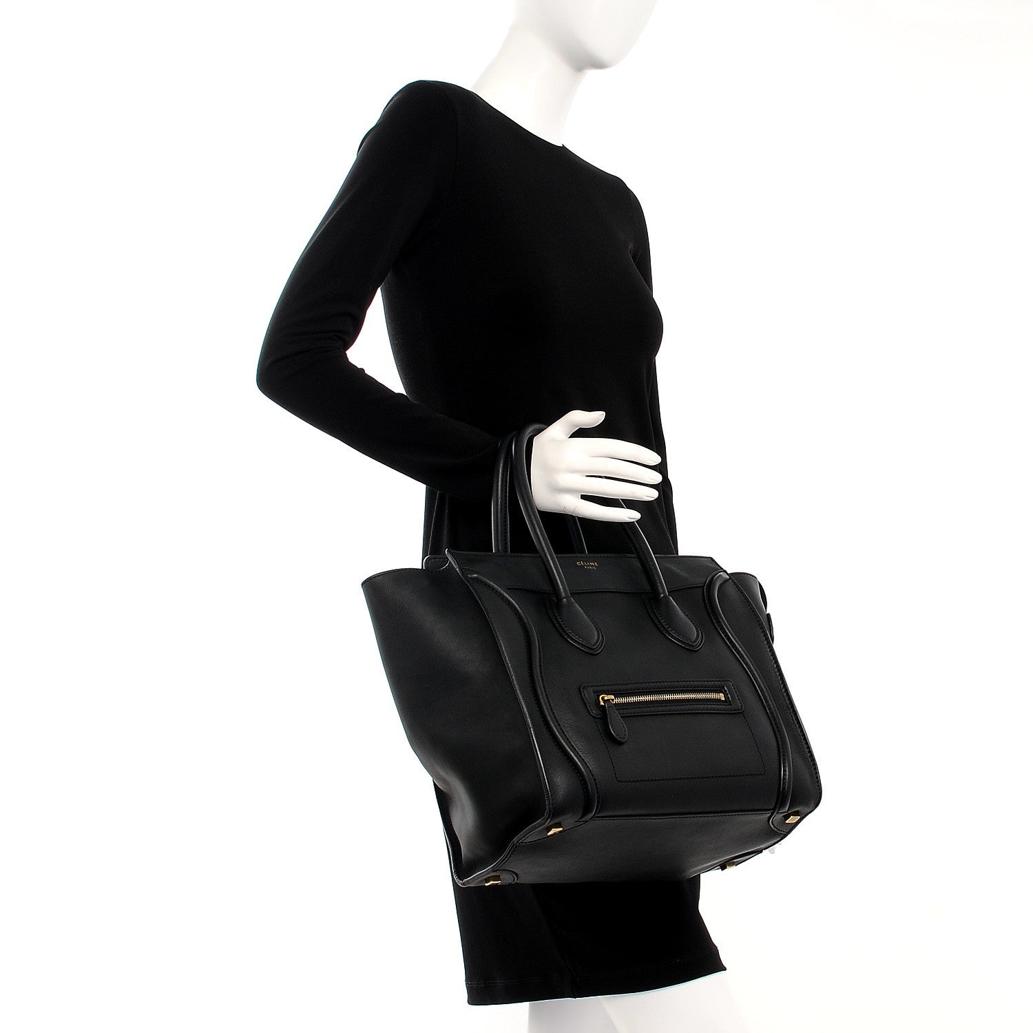 Celine Smooth Calfskin Mini Luggage Black 2 of 7