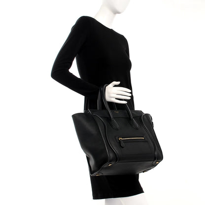 Celine Smooth Calfskin Mini Luggage Black 2 of 7