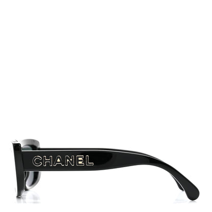 Chanel Acetate Rectangle Sunglasses 5559-A Black 3 of 8