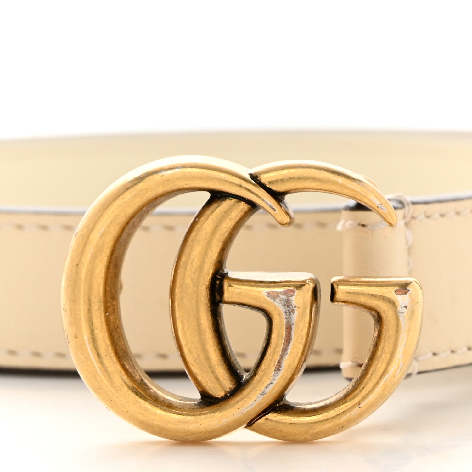 Gucci Calfskin Double G 20mm Belt 85 34 Mystic White 3 of 6