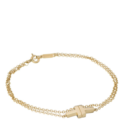 Tiffany 18K Yellow Gold T Double Chain Bracelet 1 of 4