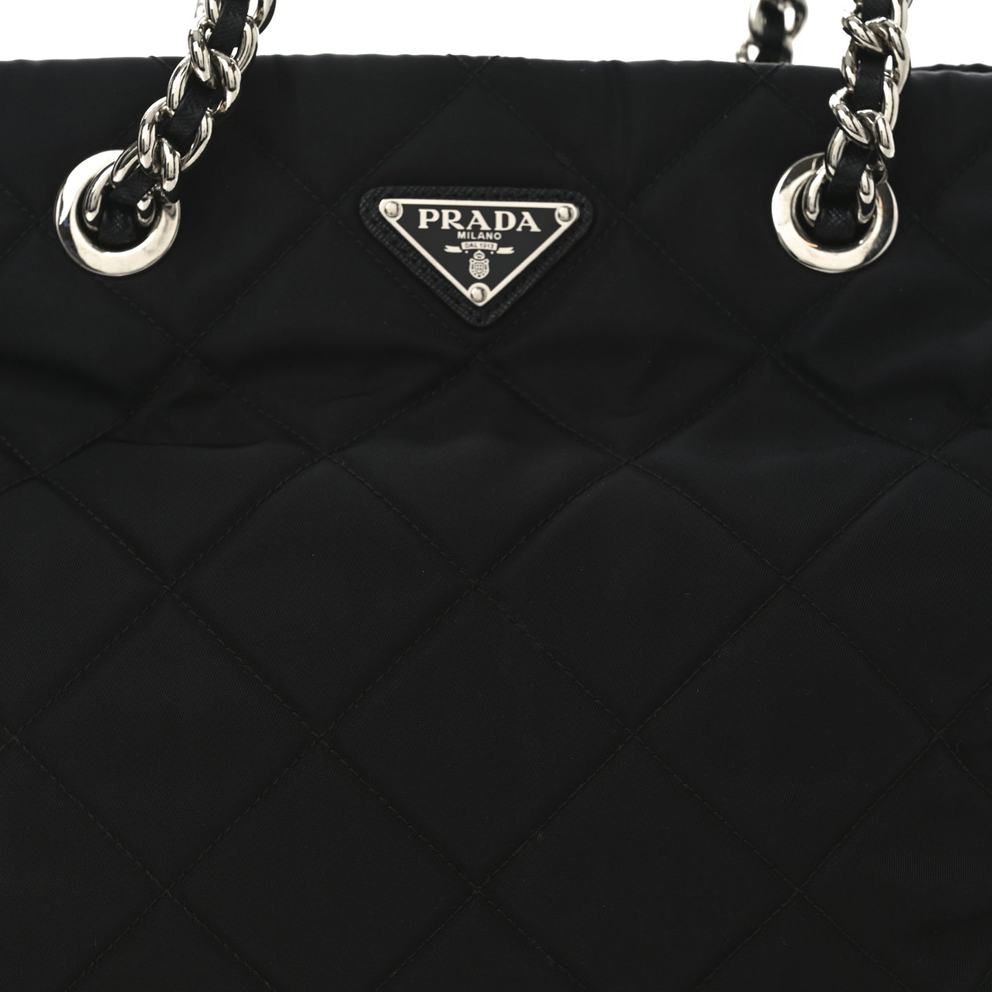 Nylon Tessuto Impuntu Quilted Tote Black