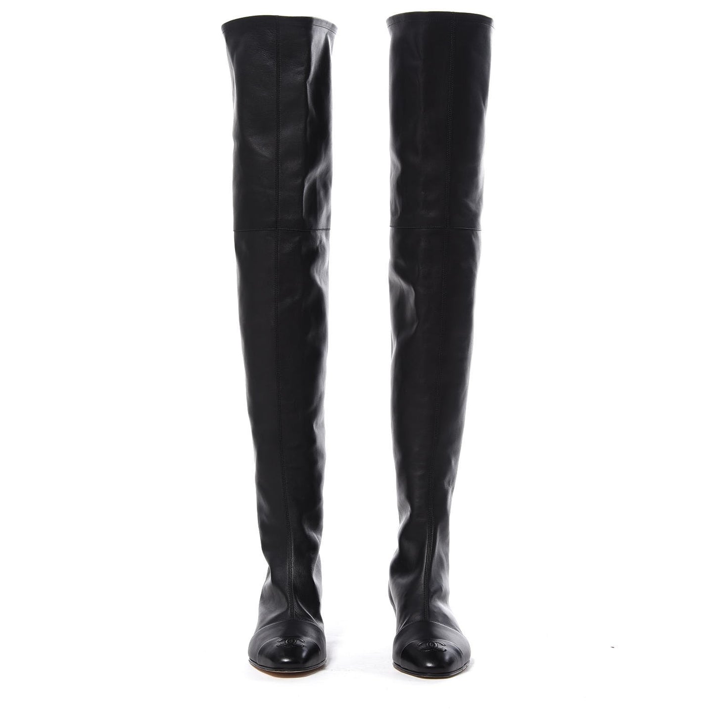 Lambskin CC Cap Toe Boots 37.5 Black