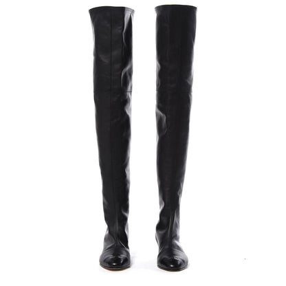 Chanel Lambskin CC Cap Toe Boots 37.5 Black 2 of 10