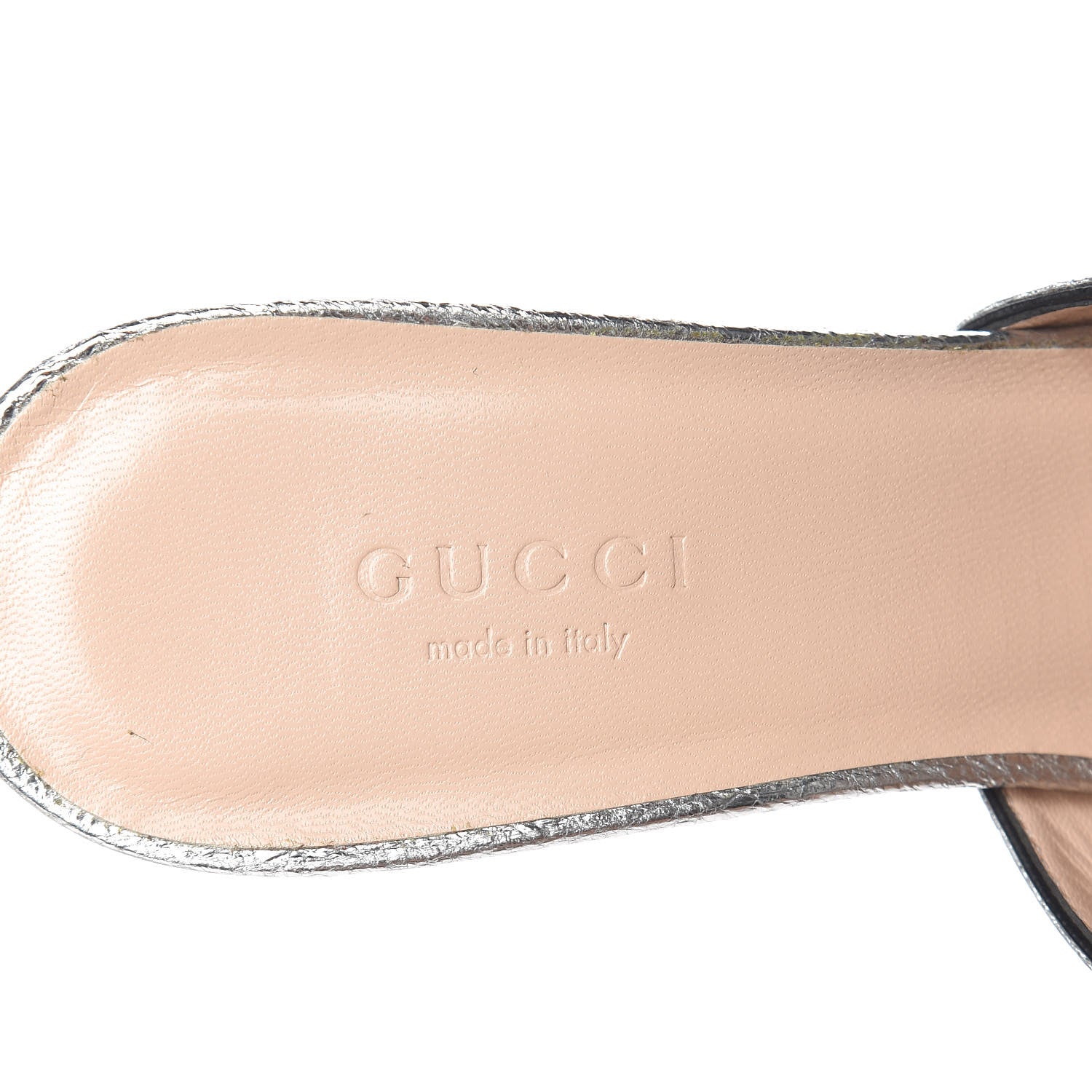 Gucci Galassia GG Marmont Fringe 75mm Slide Sandals 37.5 Argento 7 of 8