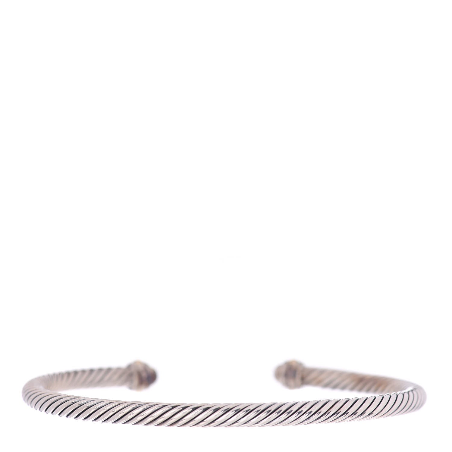 David Yurman Sterling Silver 14K Yellow Gold 4mm Cable Classics Bracelet 3 of 4