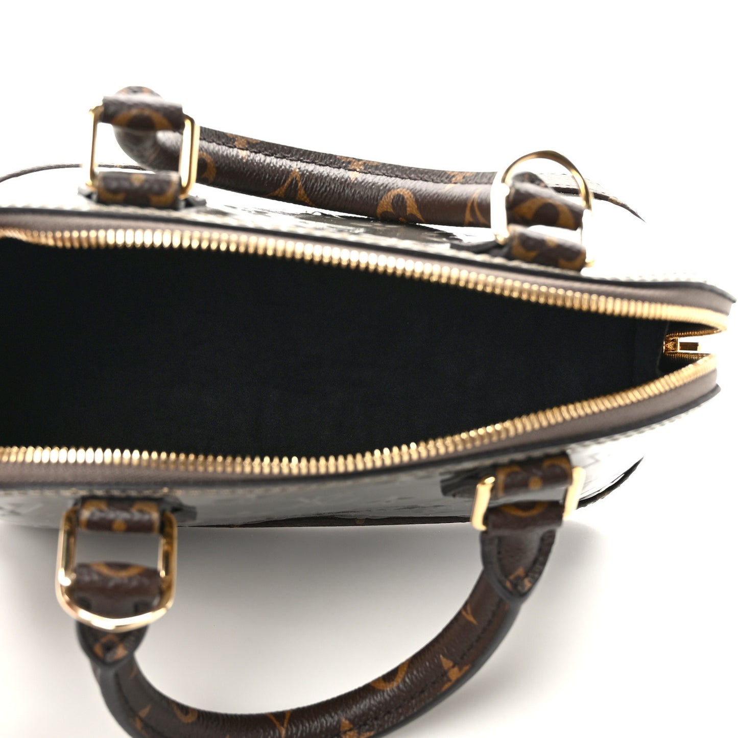 LOUIS VUITTON Vernis Monogram Alma BB Taupe Metallise