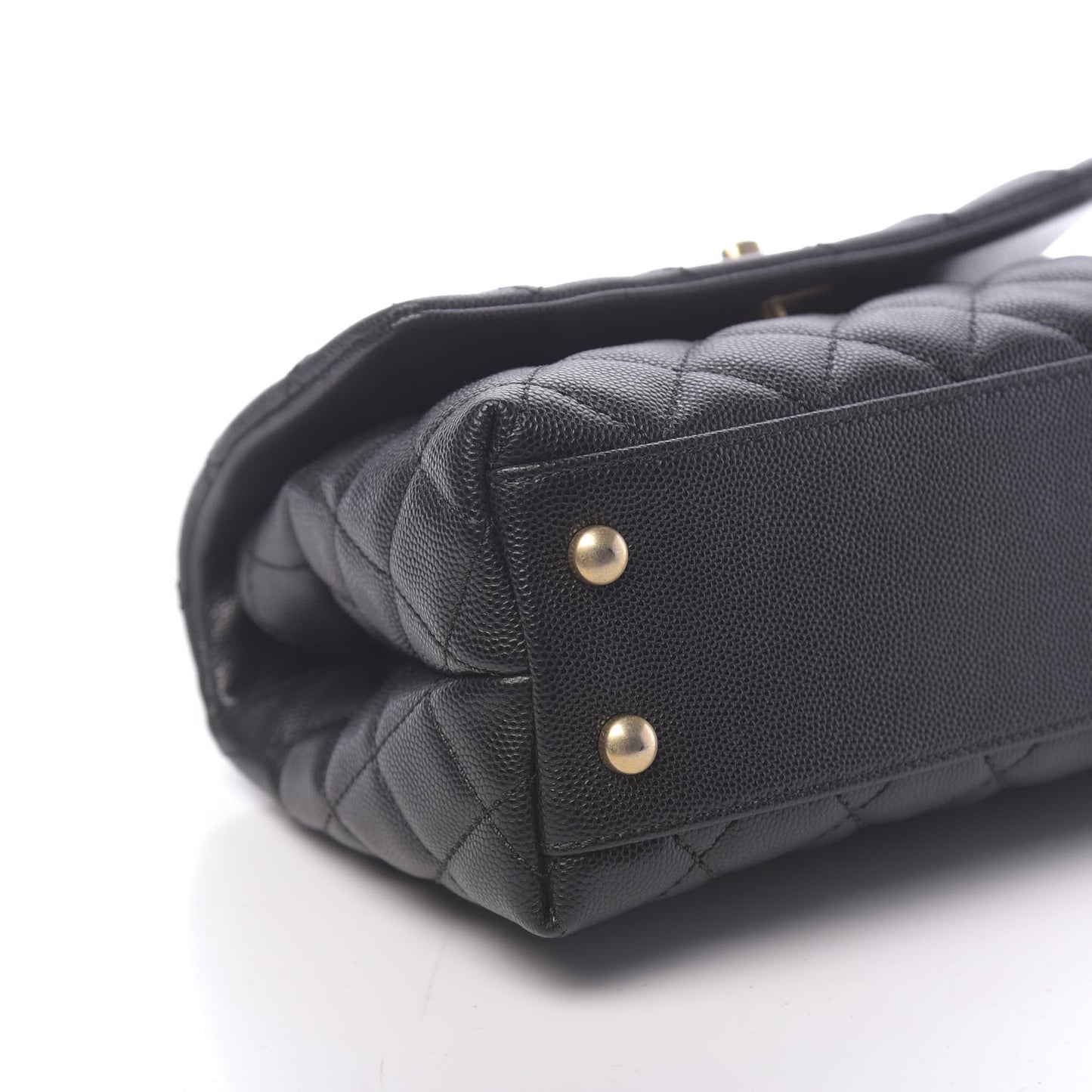 Caviar Quilted Mini Coco Handle Flap Black