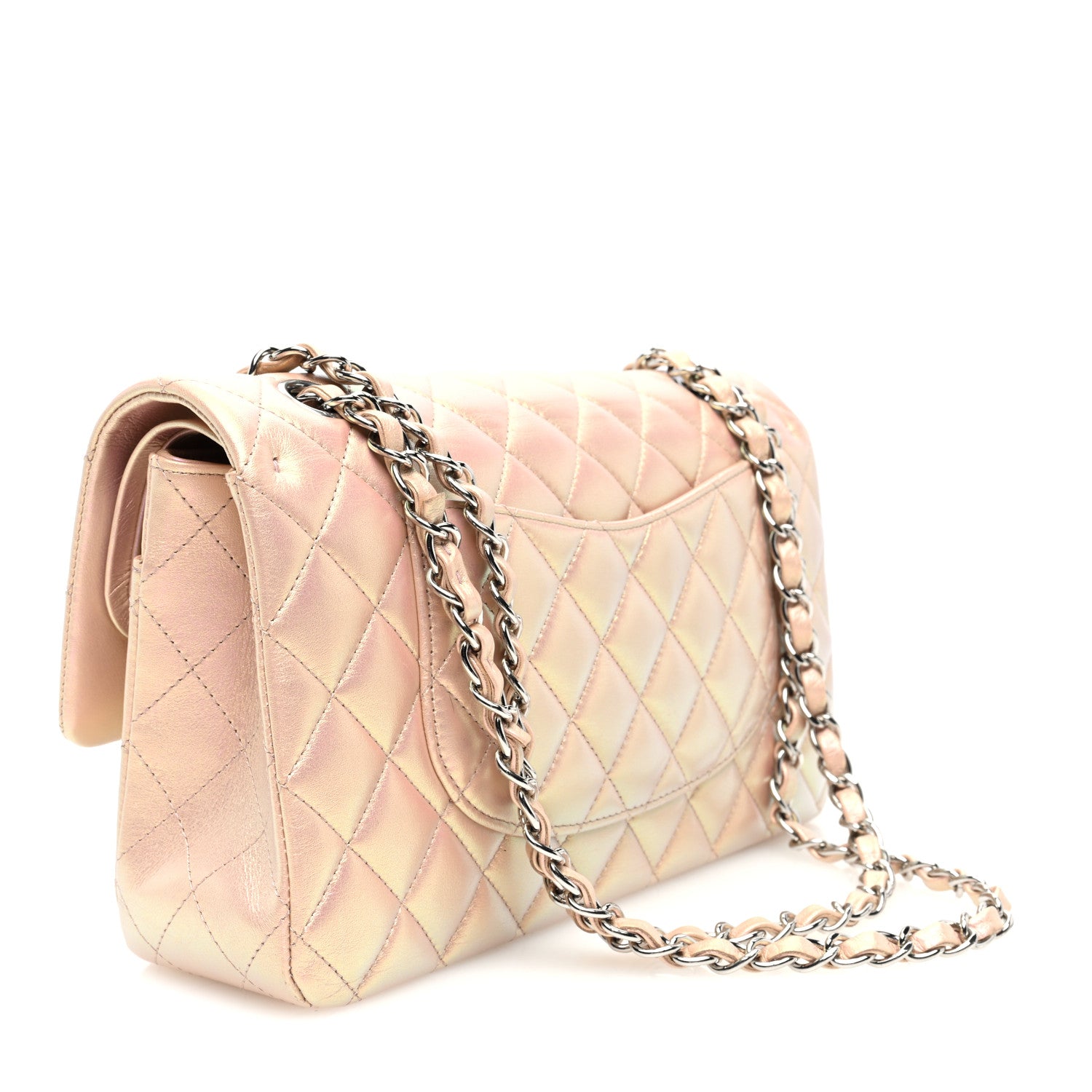 Chanel Iridescent Calfskin Quilted Medium Double Flap Pink 3 of 10