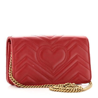 Gucci Calfskin Matelasse GG Marmont Mini Bag Hibiscus Red 3 of 9