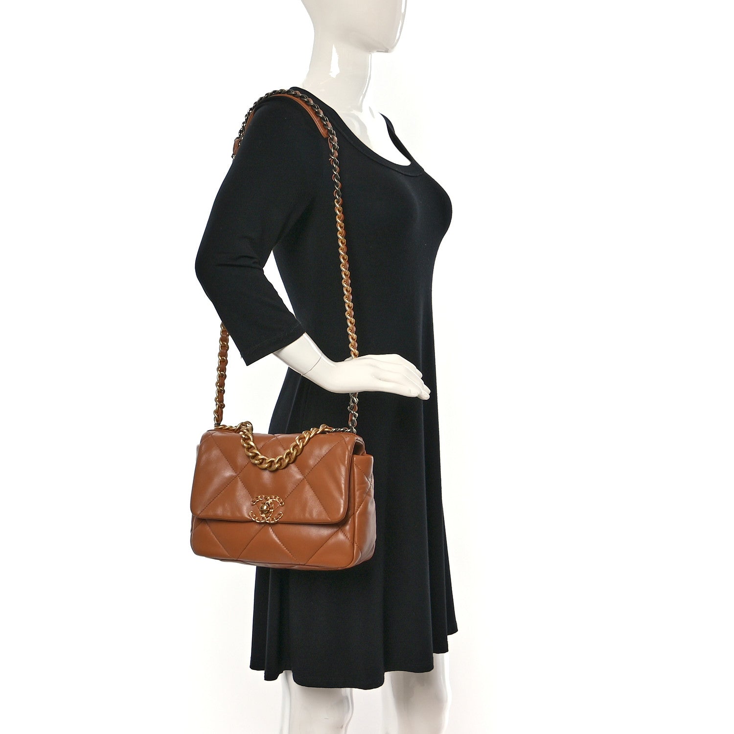 Chanel Lambskin Quilted Medium Chanel 19 Flap Brown 2 of 9