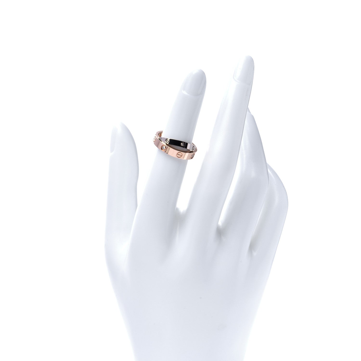 Cartier 18K Pink White Gold 6 Diamonds LOVE Ring 48 4.5 2 of 7