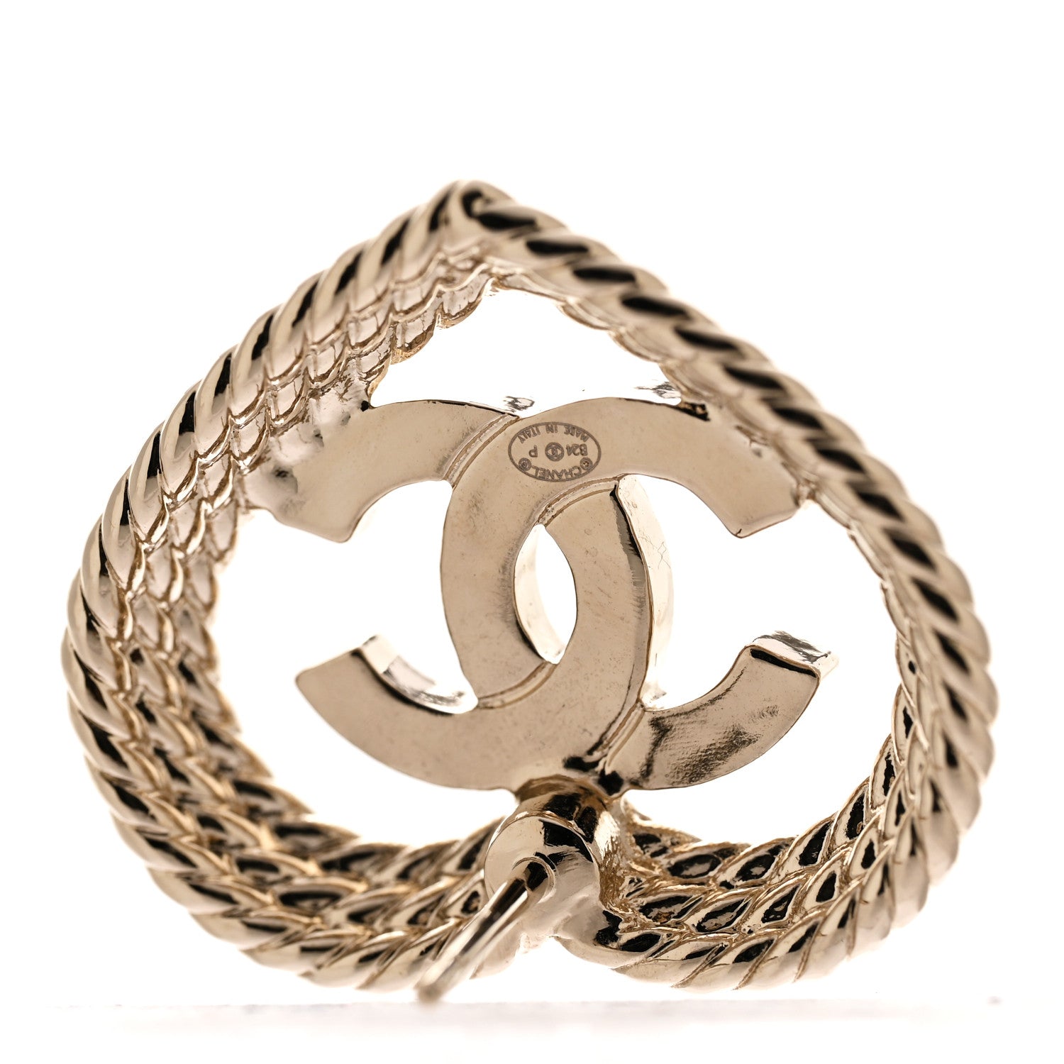 Chanel Crystal CC Twist Heart Earrings Gold 4 of 4