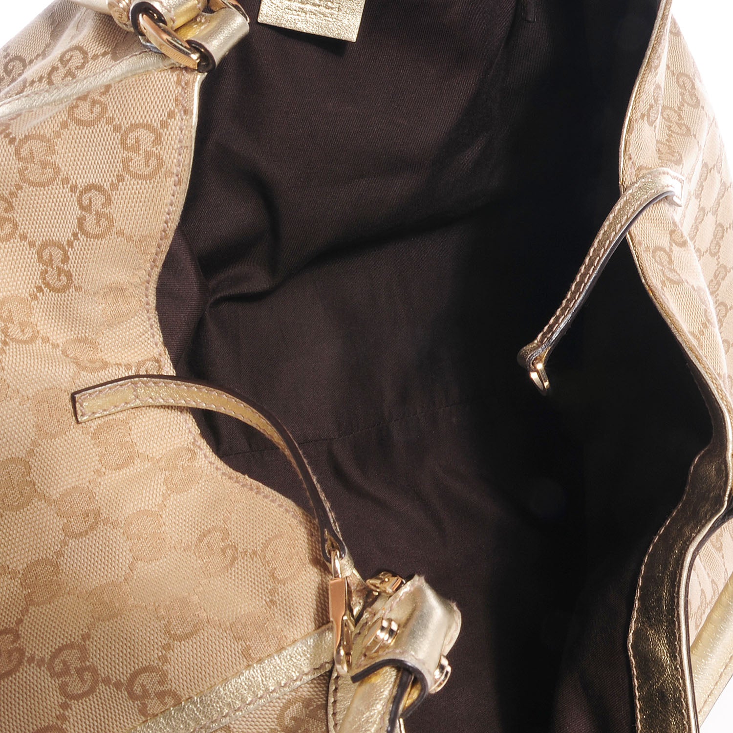 Gucci Monogram Large D Gold Shoulder Bag Metallic Gold 5 of 7