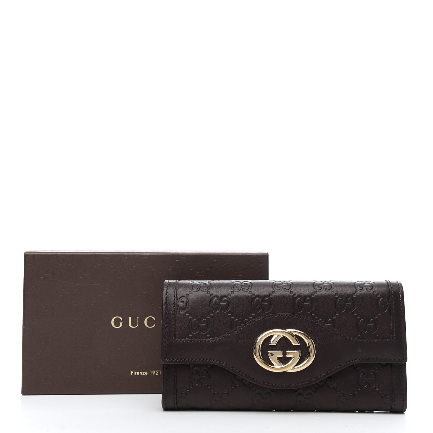Guccissima Sukey Continental Wallet Chocolate