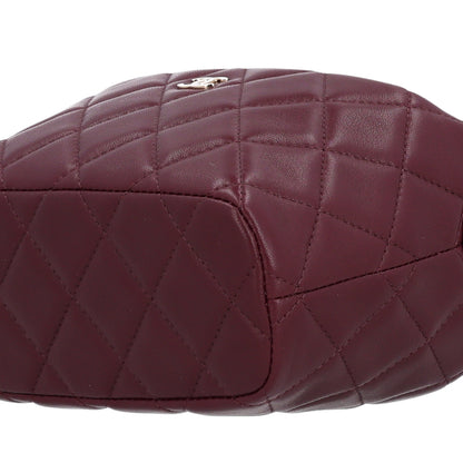 Chanel Lambskin Quilted Hobo Clutch With Chain Dark Burgundy 9 of 10