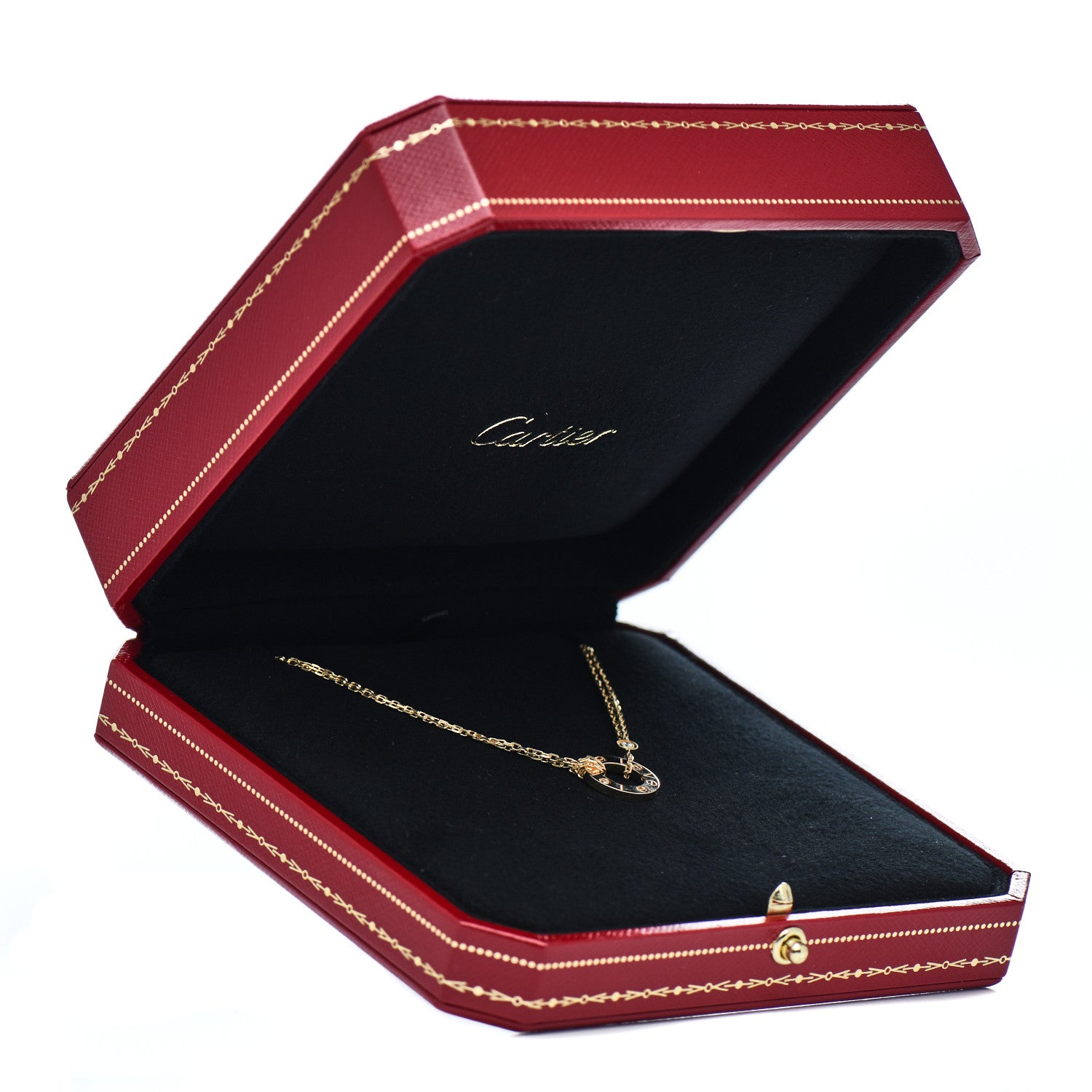Cartier 18K Yellow Gold 2 Diamond LOVE Necklace 5 of 5