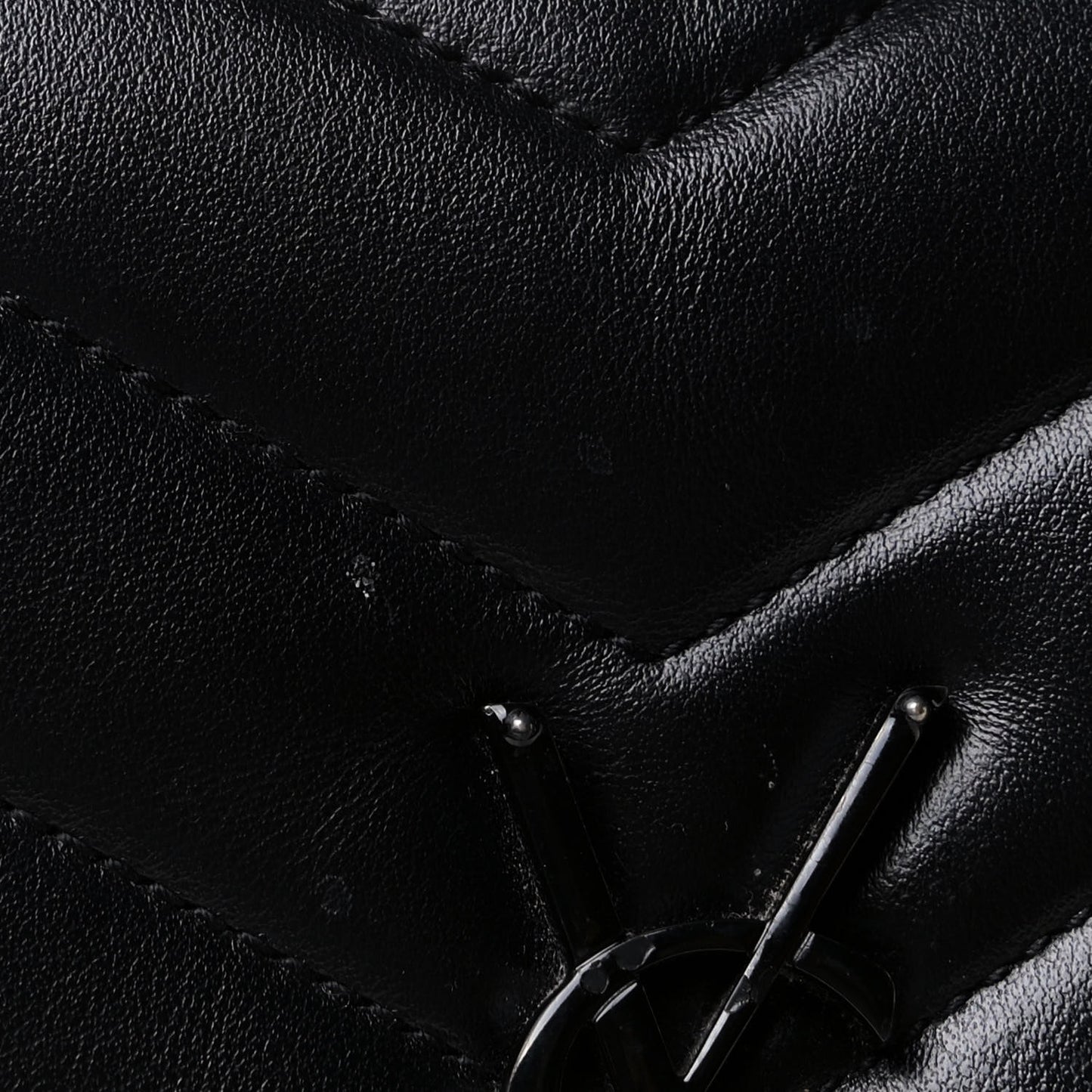 Calfskin Y Quilted Monogram Medium Loulou Chain Satchel Black