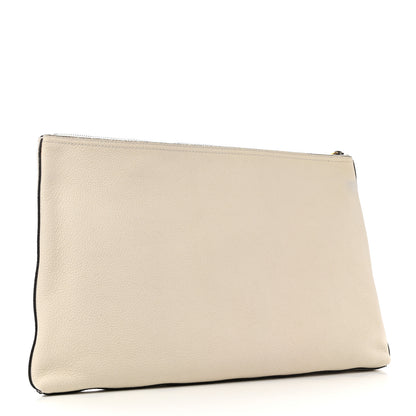 Gucci Pebbled Calfskin Large Logo Portfolio Clutch Ivory 3 of 9