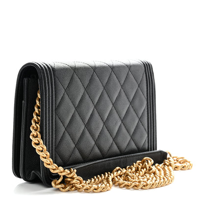 Chanel Caviar Quilted Boy Wallet On Chain WOC Black 5 of 43