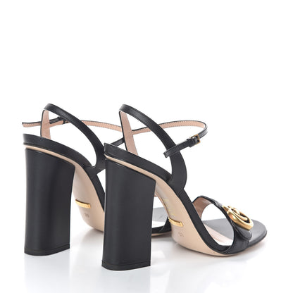 Gucci Lifford Calfskin GG Marmont Ankle Wrap 105mm Sandals 39 Black 4 of 7