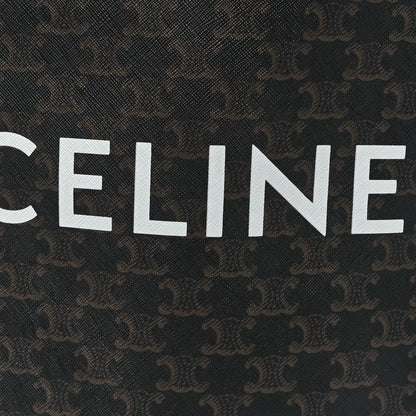 Celine Triomphe Canvas Calfskin Small Vertical Cabas Tan 7 of 12