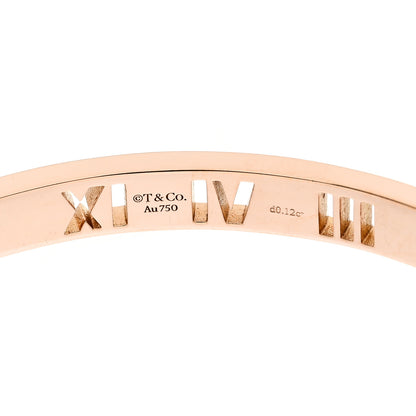 Tiffany 18K Rose Gold Diamond Atlas Pierced Hinged Bangle Bracelet 3 of 3