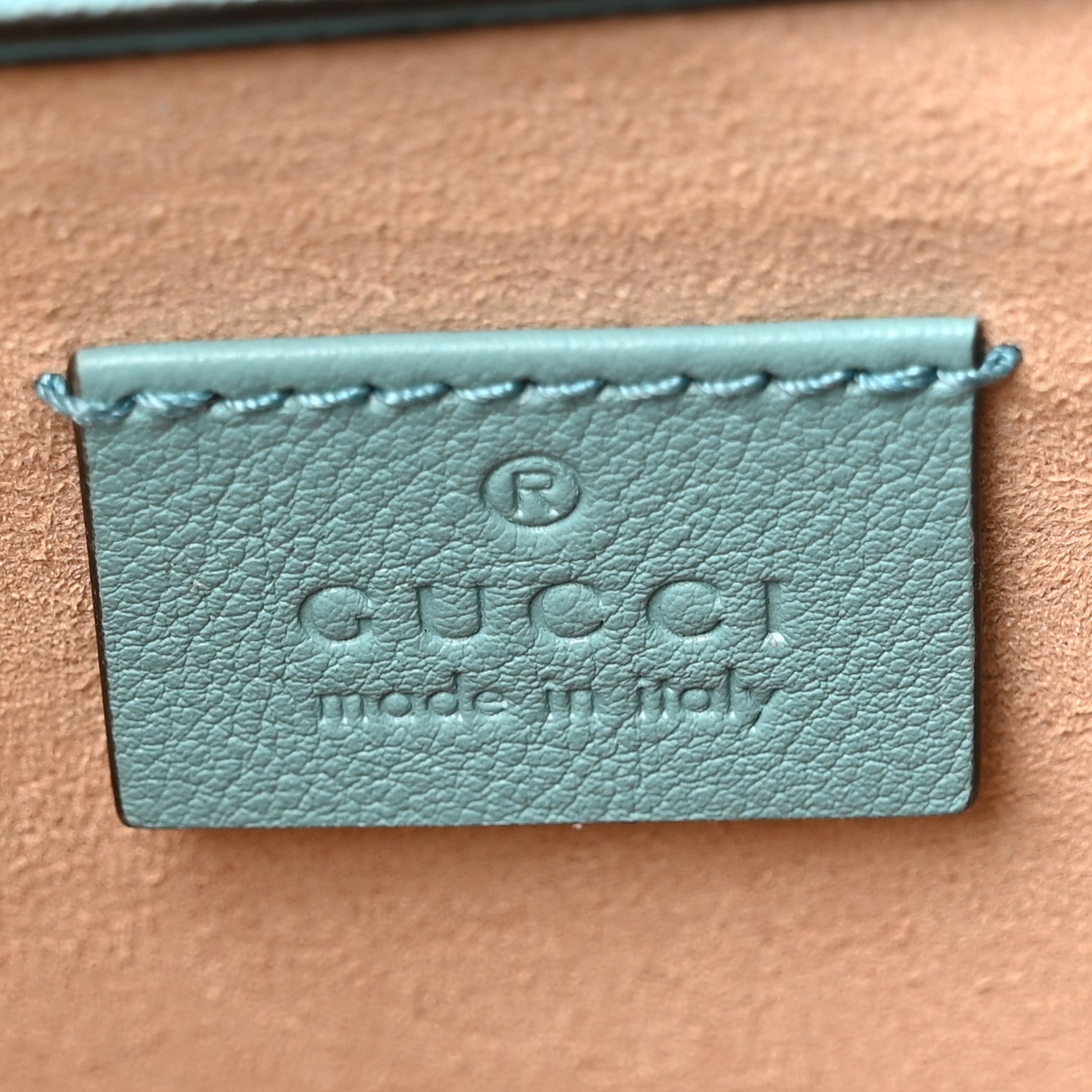 Gucci Wonka Grain Calfskin Mini Diana Tote Bag Dusty Azure Orange Fluo 6 of 10