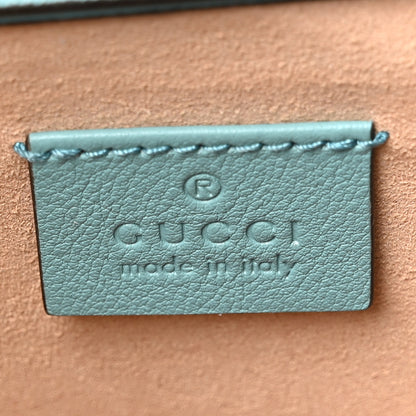 Gucci Wonka Grain Calfskin Mini Diana Tote Bag Dusty Azure Orange Fluo 6 of 10
