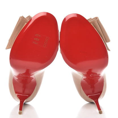 Christian Louboutin Patent Bow 110 Peep Toe Pumps 40 Nude 5 of 18