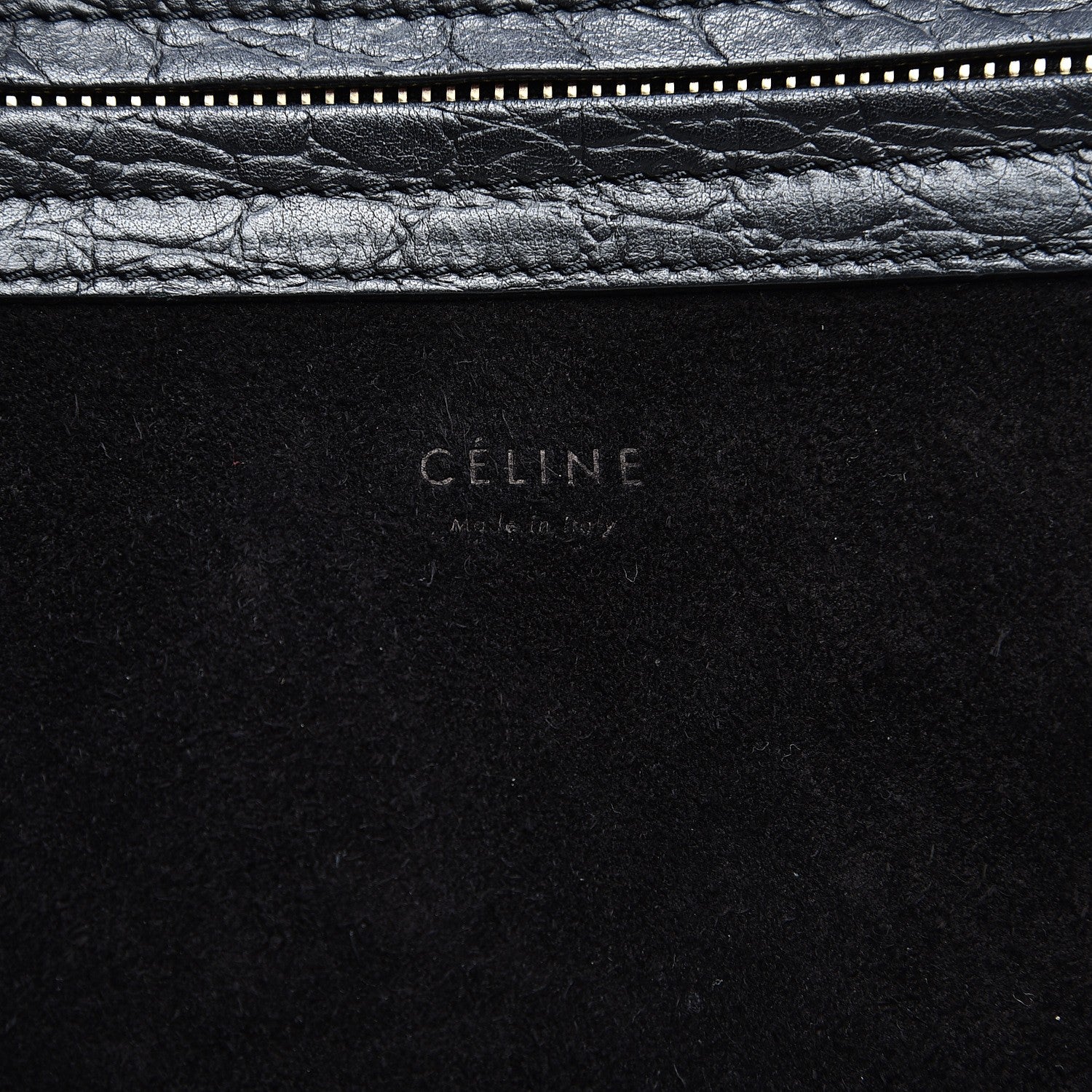 Celine Crocodile Embossed Calfskin Medium Phantom Luggage Black 6 of 13