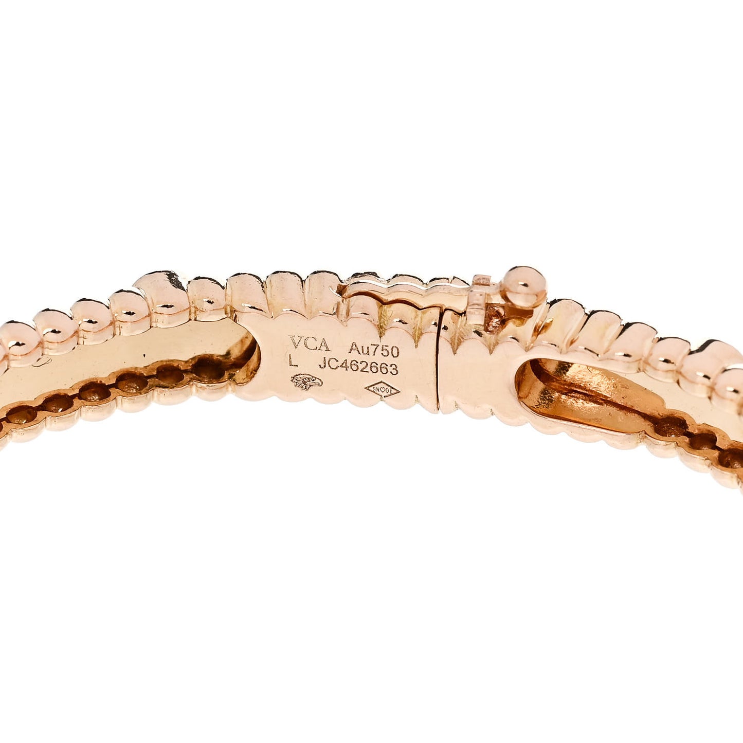 18K Rose Gold Diamond Perlee Sweet Clovers Bracelet L
